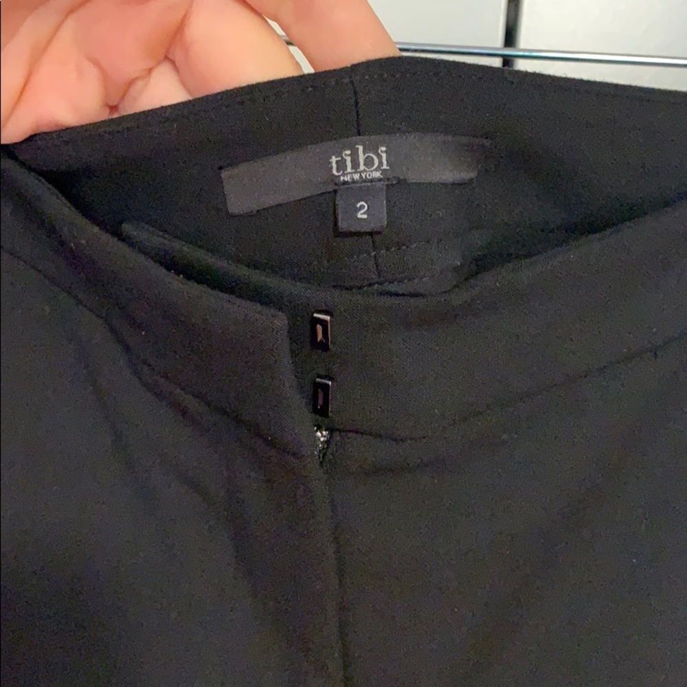Tibi black flare leg dress pants